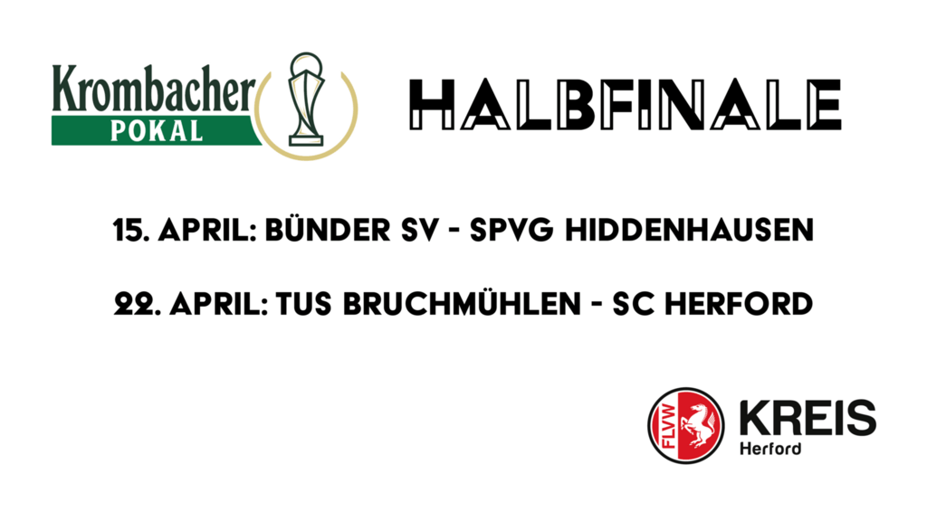 Halbfinale im Krombacher Kreispokal ausgelost